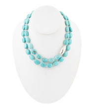 Load image into Gallery viewer, Blue Turquoise Magnesite Sterling Silver Strand Necklace
