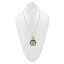Load image into Gallery viewer, Blue Turquoise Square Golden Pendant Necklace