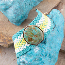 Load image into Gallery viewer, Blue Turquoise Textile Blues Woven Bracelet