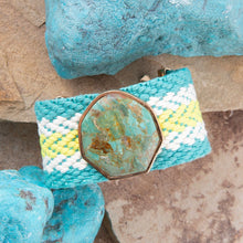 Load image into Gallery viewer, Blue Turquoise Textile Blues Woven Bracelet