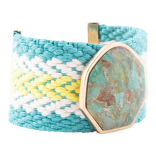 Load image into Gallery viewer, Blue Turquoise Textile Blues Woven Bracelet