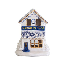 Load image into Gallery viewer, Blue and White Toile Kringle Shop with 22K Gold Accents