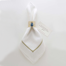 Load image into Gallery viewer, Sparkle bee napkin rings, blue, set of two