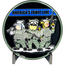 Load image into Gallery viewer, EL12-018 Thin Blue Line Police Operator SRT SWAT NYPD LAPD FBI ATF Chicago Challenge Coin