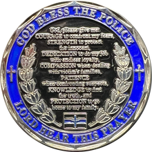 Load image into Gallery viewer, EL3-022 Saint Michael Police Prayer Challenge Coin Thin Blue Line St. Michael Protect Us LAPD NYPD Chicago Miami CBP FBI DEA ATF
