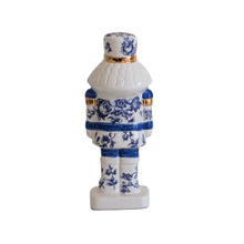 Load image into Gallery viewer, Blue and White Toile Nutcracker with 22K Gold Accents