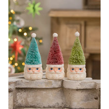 Load image into Gallery viewer, Bottle Brush Santa Blue Ornament by Bethany Lowe Designs