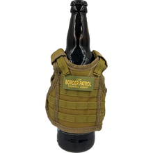 Load image into Gallery viewer, BRB-002-A Border Patrol Agent Tactical Beverage Bottle or Can Cooler Vest CBP BPA with removable patches perfect gift for Challenge Coin collectors