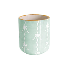 Load image into Gallery viewer, Bow Stripe Vase with 22K Gold Accent