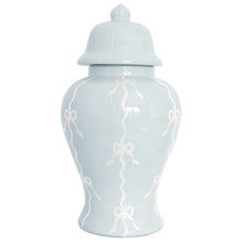 Load image into Gallery viewer, Bow Stripe Ginger Jars in Hydrangea Light Blue