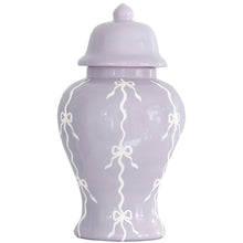 Load image into Gallery viewer, Bow Stripe Ginger Jars in Light Lavender