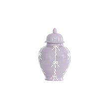 Load image into Gallery viewer, Bow Stripe Ginger Jars in Light Lavender