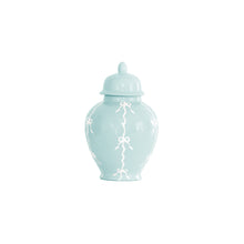 Load image into Gallery viewer, Bow Stripe Ginger Jars in Robin's Egg Blue