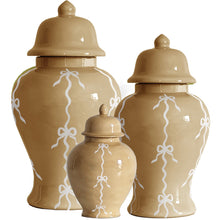 Load image into Gallery viewer, Bow Stripe Ginger Jars in Sand