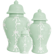 Load image into Gallery viewer, Bow Stripe Ginger Jars in Sea Glass