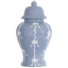 Load image into Gallery viewer, Bow Stripe Ginger Jars in Serenity Blue