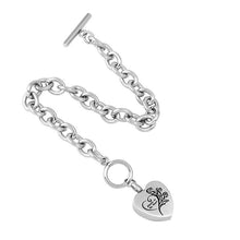 Load image into Gallery viewer, "Always In My Heart" Silver Cremation Urn Bracelet