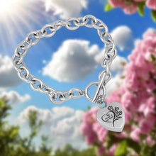 Load image into Gallery viewer, "Always In My Heart" Silver Cremation Urn Bracelet