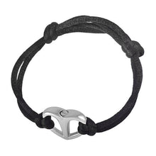 Load image into Gallery viewer, Black Rope &amp; Silver Urn Cremation Bracelet