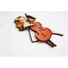 Load image into Gallery viewer, Girl playing the double bass Brooch by Laliblue
