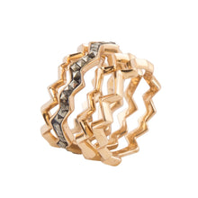 Load image into Gallery viewer, Marcasite and Bronze Stack Ring Set