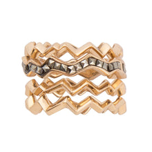 Load image into Gallery viewer, Marcasite and Bronze Stack Ring Set
