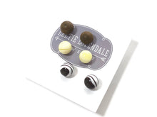 Load image into Gallery viewer, Earth Neutrals Stud Earring Set | 8mm Vintage Lucite Triple Studs Set