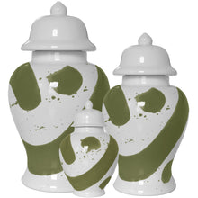 Load image into Gallery viewer, Moss Green Brushstroke Ginger Jars