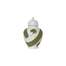 Load image into Gallery viewer, Moss Green Brushstroke Ginger Jars