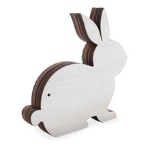 Load image into Gallery viewer, Bunny Shape Spring Garden with Butterflies Wooden Figurine