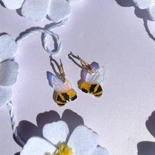 Load image into Gallery viewer, Bumble Bee Hoops Acrylic Earrings