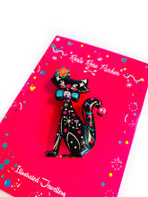 Load image into Gallery viewer, Retro Dapper Atomic Cat Brooch by Rosie Rose Parker