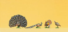 Load image into Gallery viewer, Preiser 10166 HO Scale Animals -- Turkeys &amp; Peacocks pkg(4)