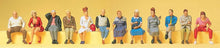 Load image into Gallery viewer, Preiser 10524 HO Scale Pedestrians -- Seated Travellers