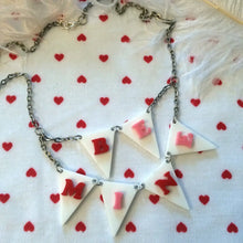 Load image into Gallery viewer, BE MINE Acrylic Laser Cut Bunting Necklace