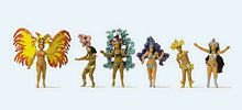 Load image into Gallery viewer, Preiser 24625 HO Scale Samba Dance Group -- 6 Dancers in Flashy Costumes