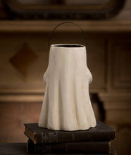 Load image into Gallery viewer, Scaredy Boo With Pumpkin Bucket Paper Mache