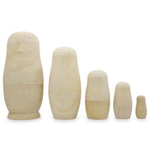 Load image into Gallery viewer, Set of 5 Unfinished Wooden Nesting Dolls DIY Craft Blanks for Painting 6 Inches