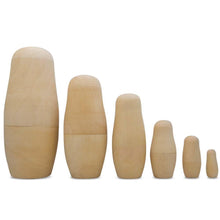 Load image into Gallery viewer, Set of 6 Unfinished Wooden Nesting Dolls DIY Craft Blanks for Painting 6.5 Inches