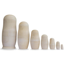 Load image into Gallery viewer, Set of 7 Unfinished Wooden Nesting Dolls DIY Craft Blanks for Painting 6.75 Inches