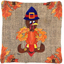 Load image into Gallery viewer, Thanksgiving Turkey Pilgrim Fleur de lis Decorative   Canvas Fabric Pillow
