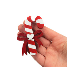 Load image into Gallery viewer, Candy Cane Brooch by Cherryloco