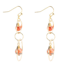 Load image into Gallery viewer, Canyon Red Magnesite Double Drop Golden Earrings