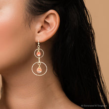 Load image into Gallery viewer, Canyon Red Magnesite Double Drop Golden Earrings