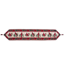 Load image into Gallery viewer, Cardinal, Mistletoe Poinsettia Christmas Tablecloth Holiday Runner 77 Inches