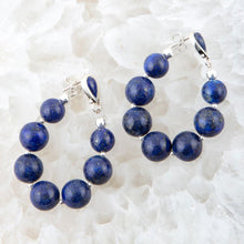 Load image into Gallery viewer, Carly Blue Lapis Complete Loop Sterling Silver Post Earrings