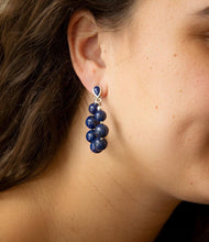 Load image into Gallery viewer, Carly Blue Lapis Complete Loop Sterling Silver Post Earrings