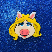 Load image into Gallery viewer, Cartoon Collection - Puppet Piggy - Acrylic Brooch by Makokot Design