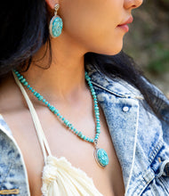 Load image into Gallery viewer, Carved Blue Turquoise and Sterling Silver Pendant