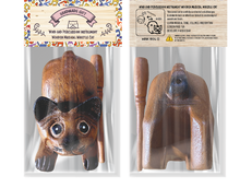 Load image into Gallery viewer, 3" Wooden Cat Percussion Whistle Instrument